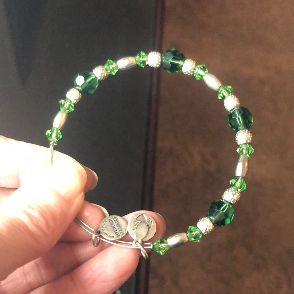 Alex and Ani May Birthstone (green) Bangle Bracelet